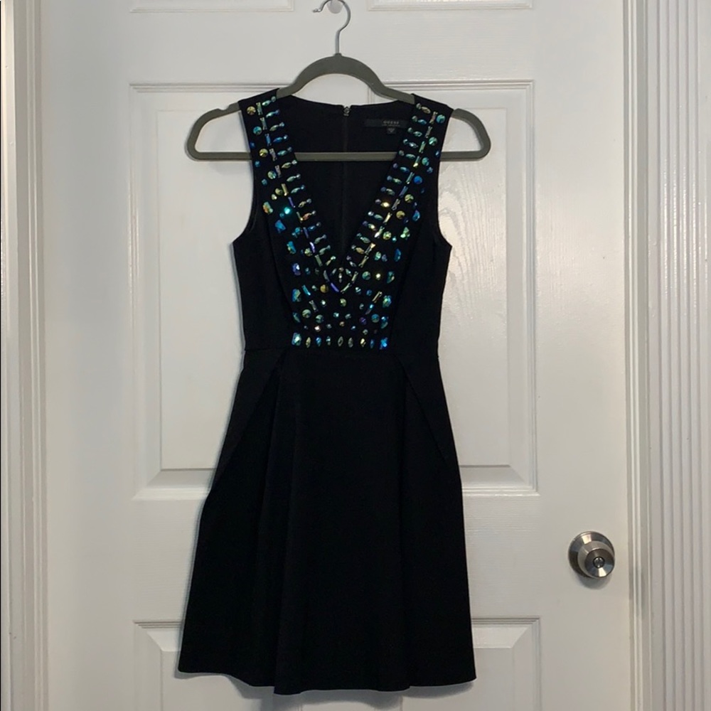 Guess Black Cocktail Dress with Beading
